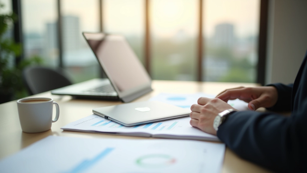 Business manager reviewing team performance metrics and delegation results on dashboard