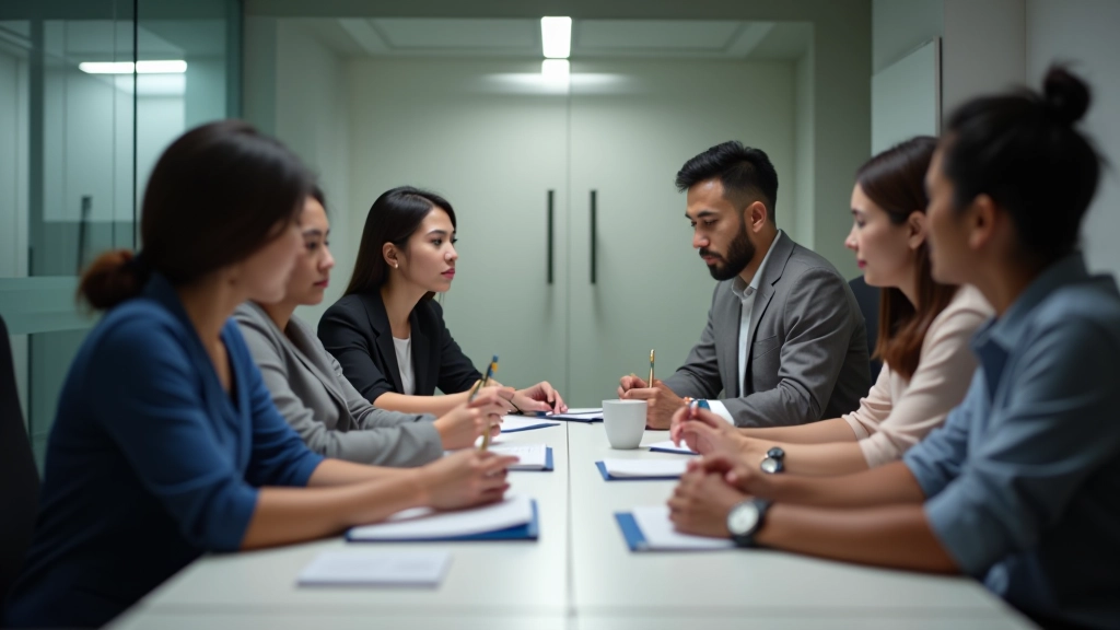Team collaboration in modern office